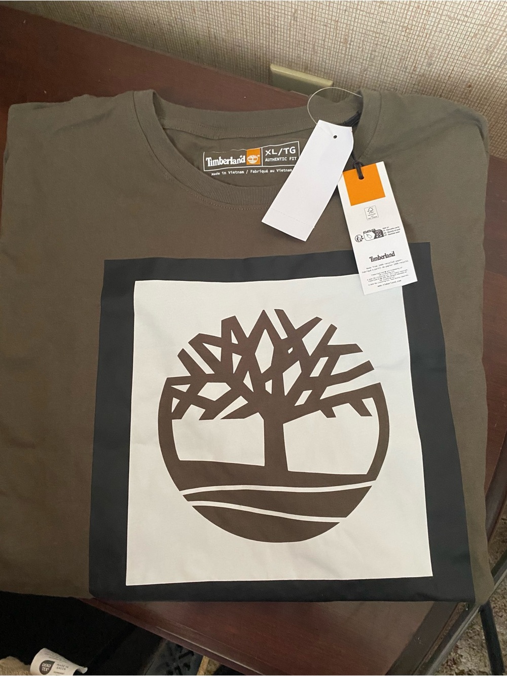 Timberland Men’s Olive Green Logo T-Shirt Men’s